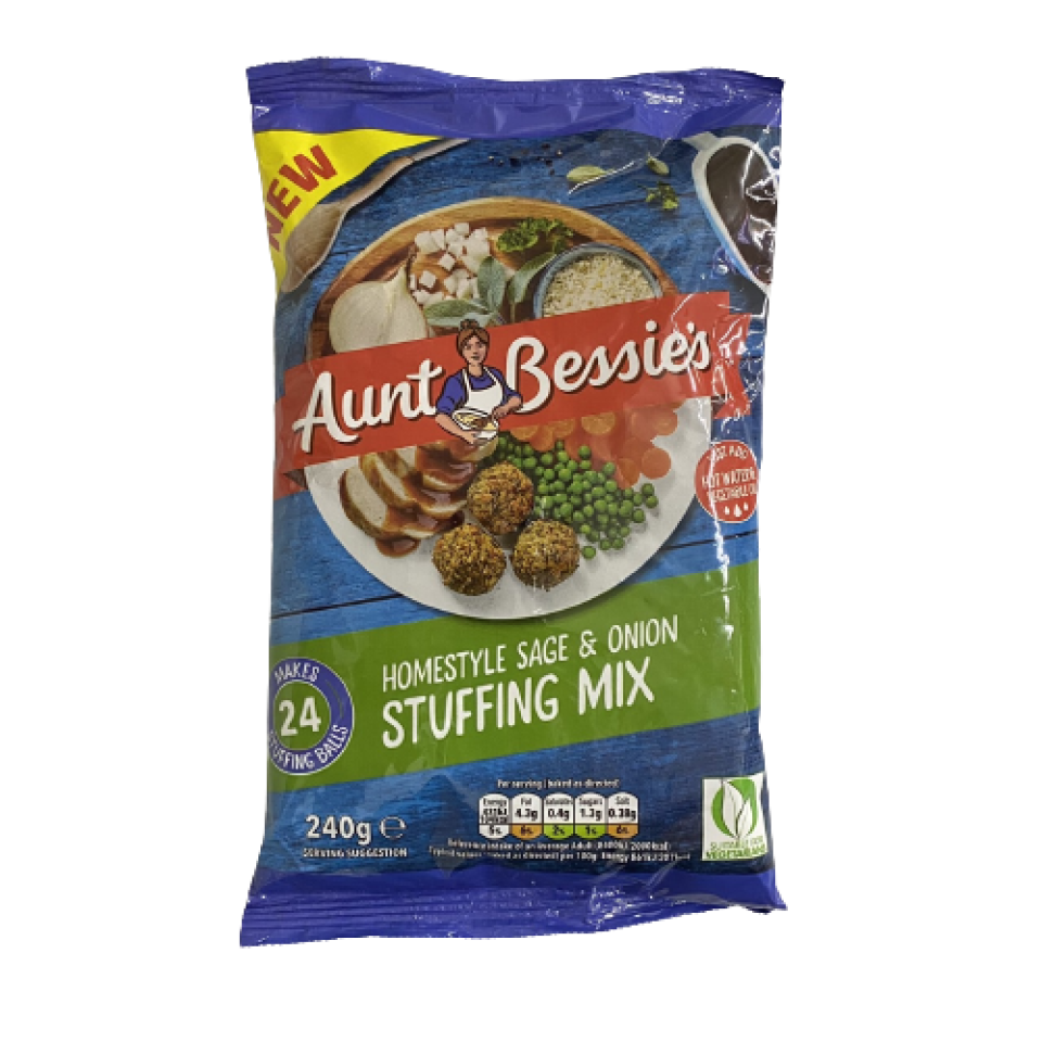 Aunt Bessie s Homestyle Sage Onion Stuffing Mix 240g At BritiShop old-fashioned-bread-stuffing-recipe-mygourmetconnection