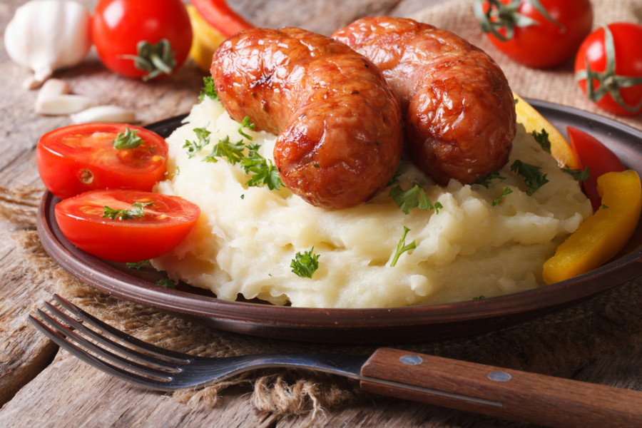 Sausages with Apple Mash - Recipes from BritiShop, Thailand
