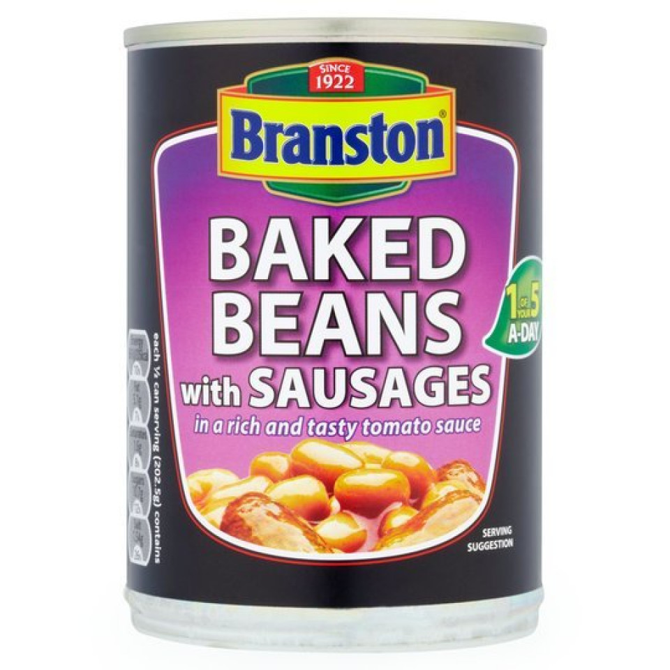 Branston Baked Beans & Sausage -405g ที่ บริทิช็อป ประเทศไทย