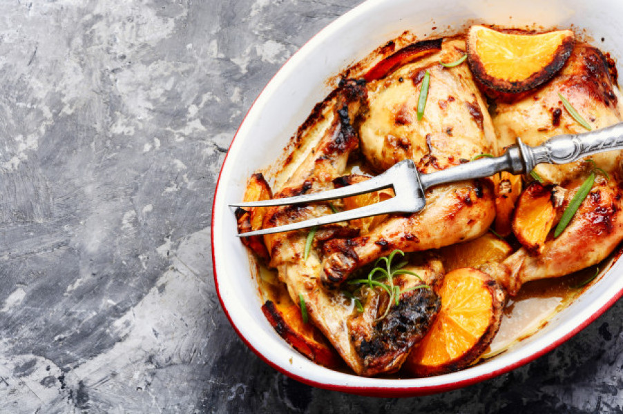 Chicken Breasts in Orange Pan Sauce - Recipes from BritiShop, Thailand