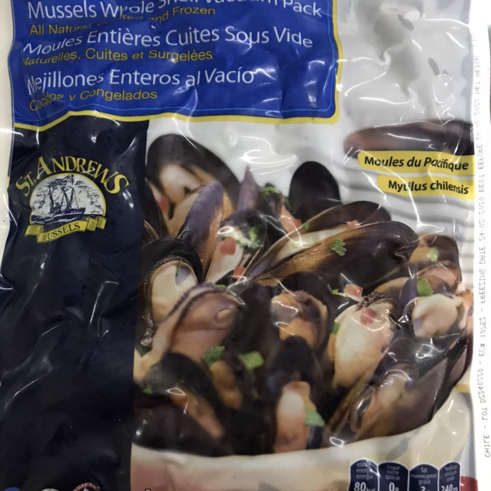 Whole Shell Mussels, frozen 1kg at Thailand