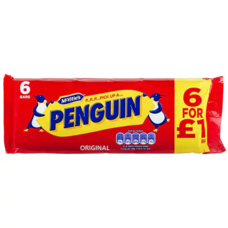 McVities Penguin Milk Chocolate 6pack -145g