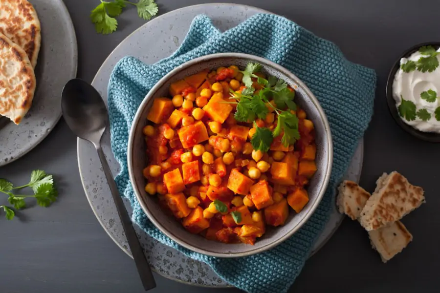 Sweet potato and chicken curry