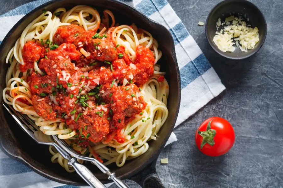 Spaghetti With Bacon Meatballs