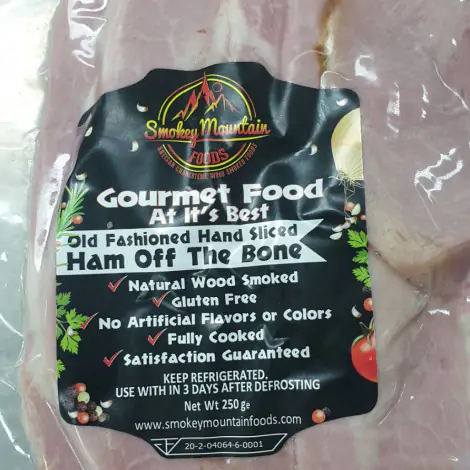 Smoke ham off the bone sliced (Gluten-free) -  250g