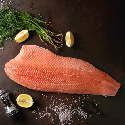 Large salmon fillet -  (1-1.5kg per piece, @ 650B per kg) *Price per weight