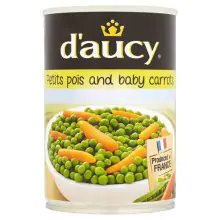D'aucy Petits Pois and Baby Carrots, 400g Can