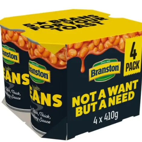 Branston Baked Beans In Tomato Sauce 4 X 410g - SR