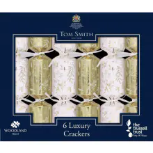 Tom Smith Christmas Crackers Gold &  White 8inch (6 pieces/pc)