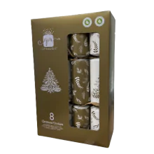 Luxury Chrismas Crackers Cream & Gold 12inch (8 pieces/pc)