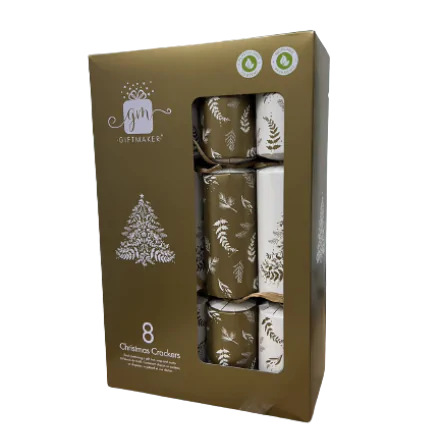 Luxury Chrismas Crackers Cream & Gold 12inch (8 pieces/pc)