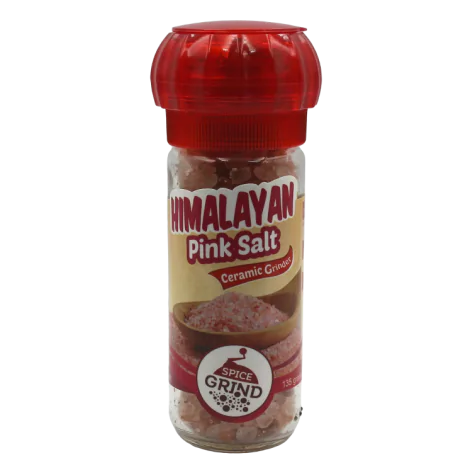 Himalayan pink salt refillable grinder, 135 grams