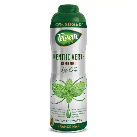 Teisseire Concentrated Fruit Syrup - Le 0% Green Mint 60cl