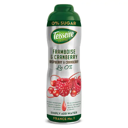 Teisseire Concentrated Fruit Syrup - Le 0% Raspberry & Cranberry 60cl