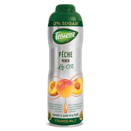 Teisseire Concentrated Fruit Syrup - Le 0% Peach 60cl
