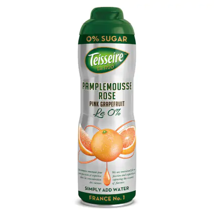 Teisseire Concentrated Fruit Syrup - Le 0% Grapefruit 60cl