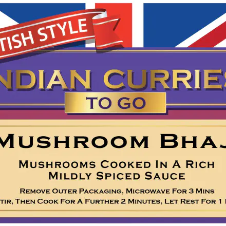 Mushroom Bhaji - British Indian Curries To Go F10