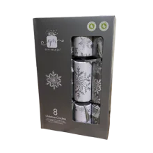 Luxury Christmas Crackers Silver & White 12inch (8 pieces/pc)