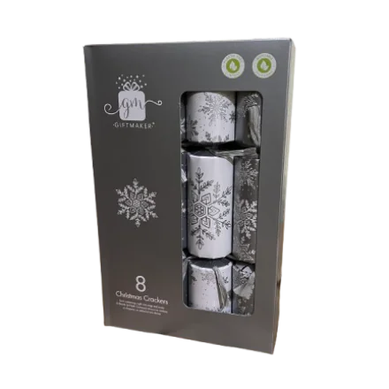 Luxury Christmas Crackers Silver & White 12inch (8 pieces/pc)