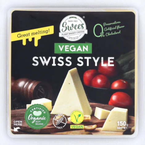 SWEES Plant Based Cheese Vegan Swiss Style Cheese 150 g.