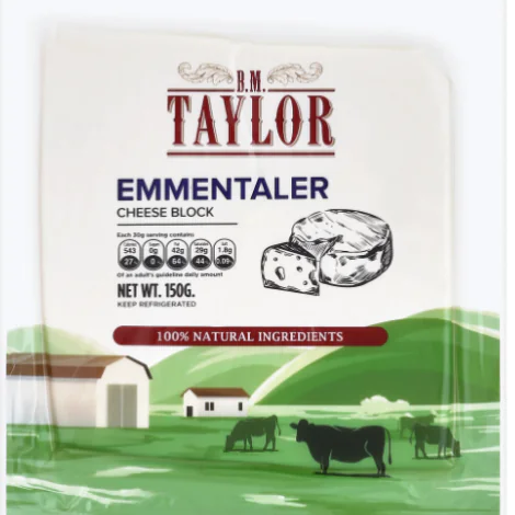 B.M.TAYLOR Emmental Block 150 g.