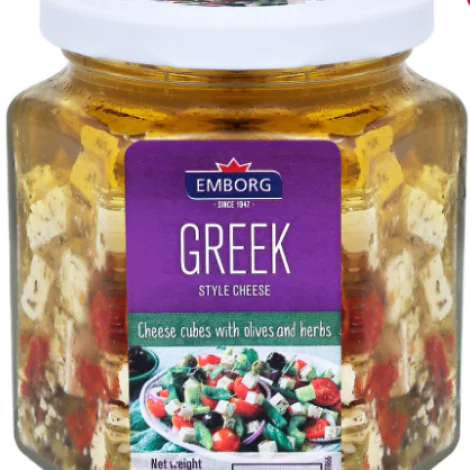 EMBORG Feta Cheese Cubes in Oil w/ Herbs & Olives 300 G