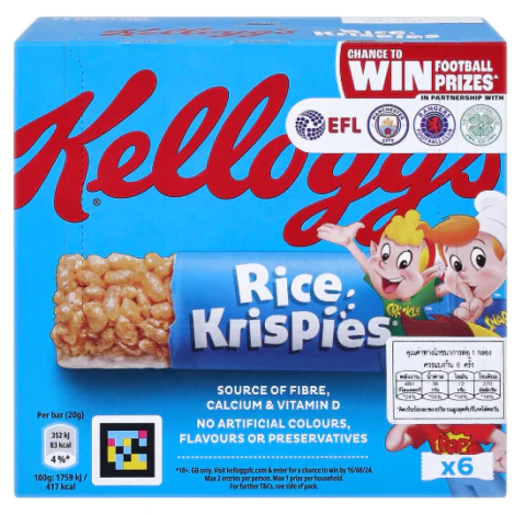 KELLOGG'S Rice Krispies Toasted Rice Cereal and Milk Bar 120 g.
