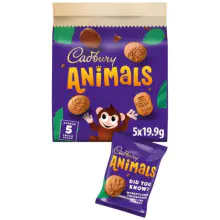 Cadbury Animals Biscuits 5 pack 99.5g