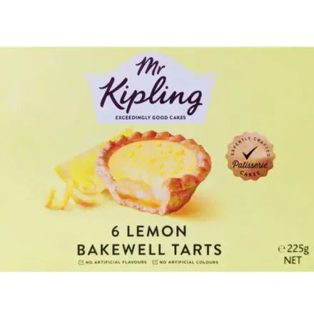 Mr Kipling 6 Lemon Bakewell Tarts 225g.