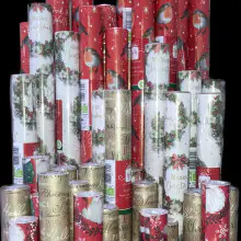 Christmas Wrapping Paper Elegant Traditional 4m