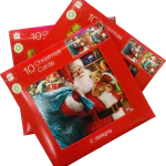 Christmas Cards Traditional Santa Square 10pk