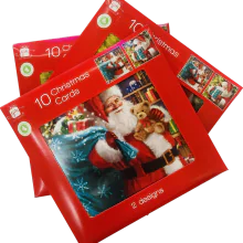 Christmas Cards Traditional Santa Square 10pk