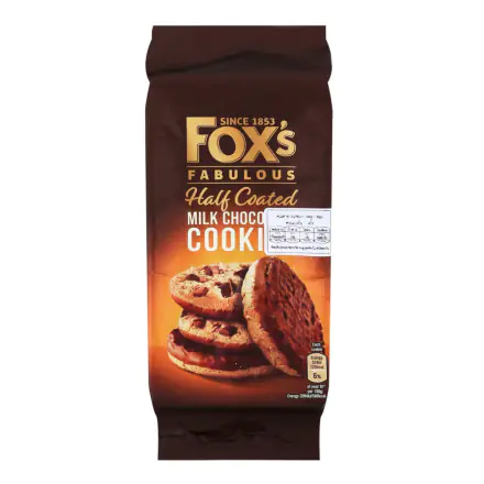 FOX'S Half Coated Milk Chocolate Cookies 175 g.