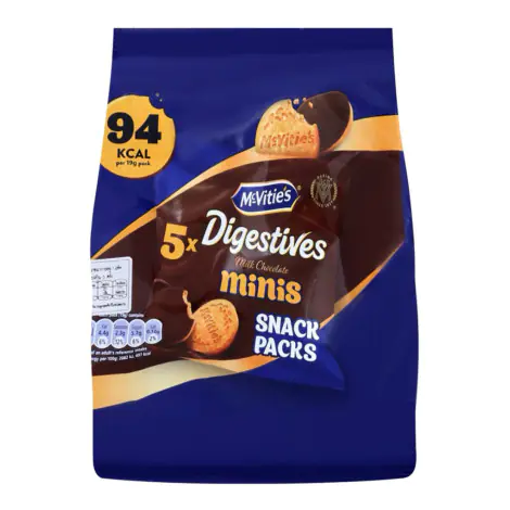MCVITIE'S Digestives Milk Chocolate Minis 19 g. x 5 units 95g