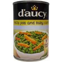 d'aucy Petits Pois and Baby Carrots, 400g Can