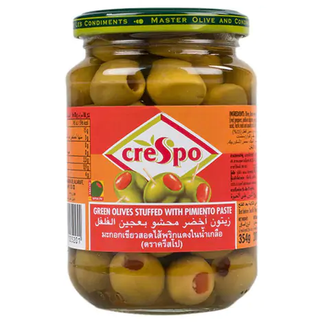 Crespo Green Olives Pimento 354g.