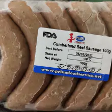 Cumberland Beef Sausages (5 Links)-500g