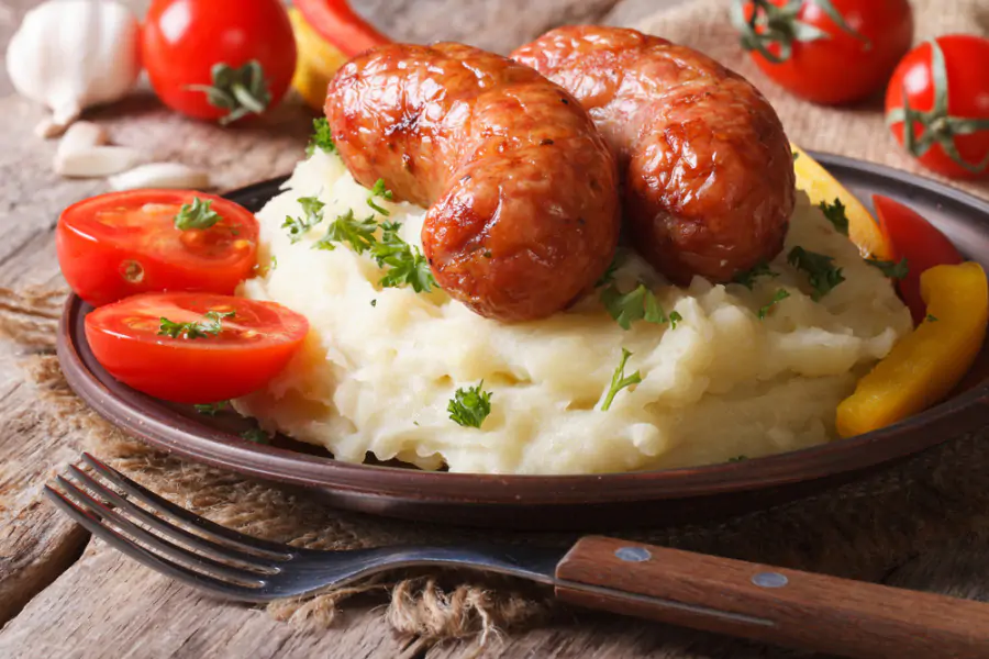 Sausages with Apple Mash