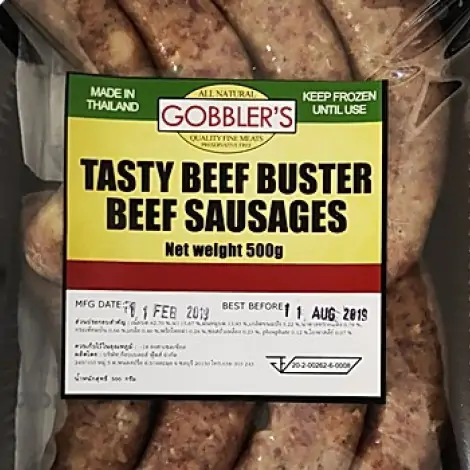 Tasty Beef Buster Beef Sausages (500g) - F5