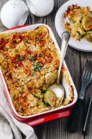 Cheesy sprout gratin