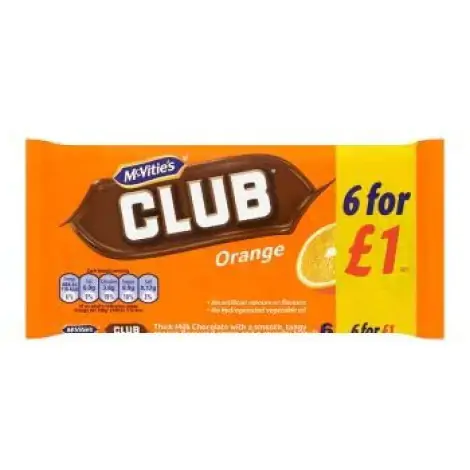 McVities Club Orange 6 packs - 132g