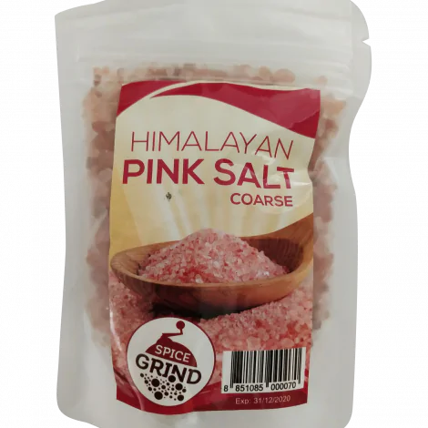 Himalayan pink salt, zip-lock refill bags, course ground -125g